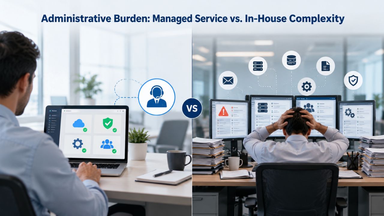 Administrative Burden: Managed Service vs. In-House Complexity Administrative Burden: Managed Service vs. In-House Complexity