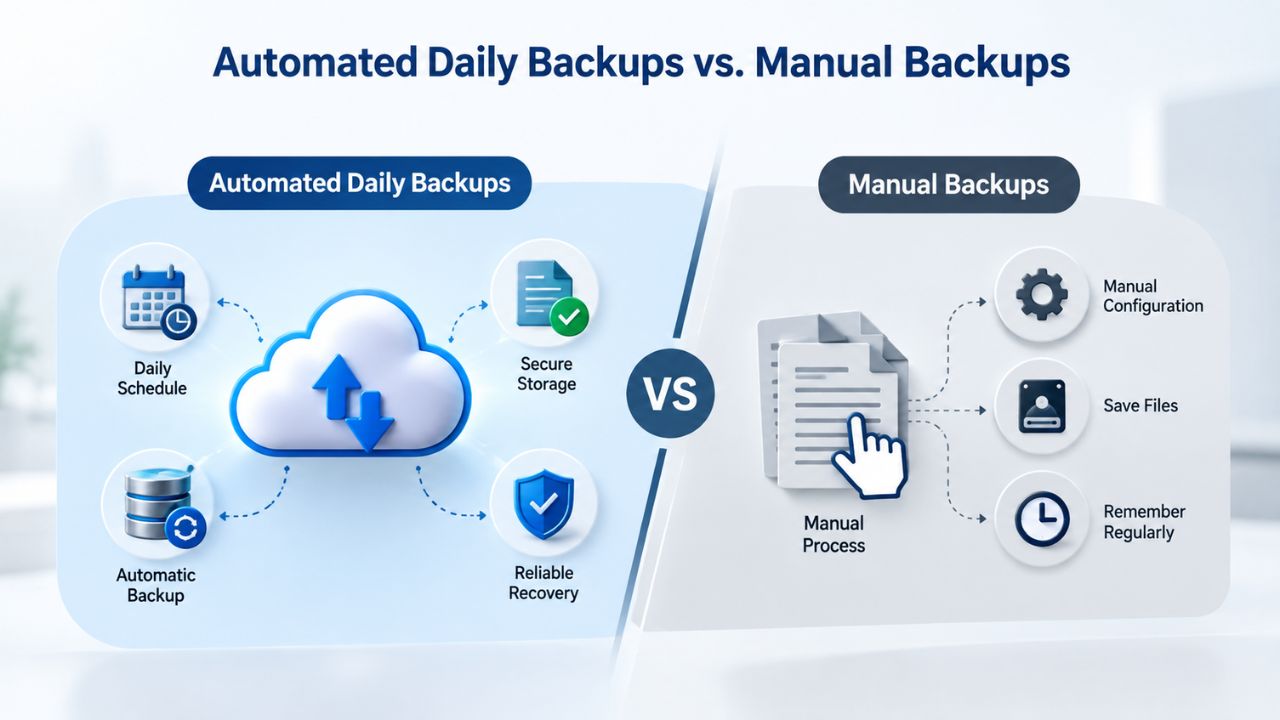 Automated Daily Backups vs. Manual Backups Automated Daily Backups vs. Manual Backups