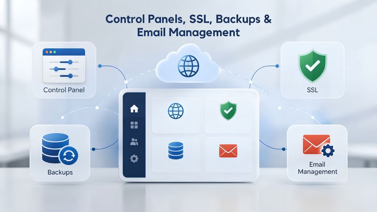 Control Panels, SSL, Backups & Email Management Control Panels, SSL, Backups & Email Management