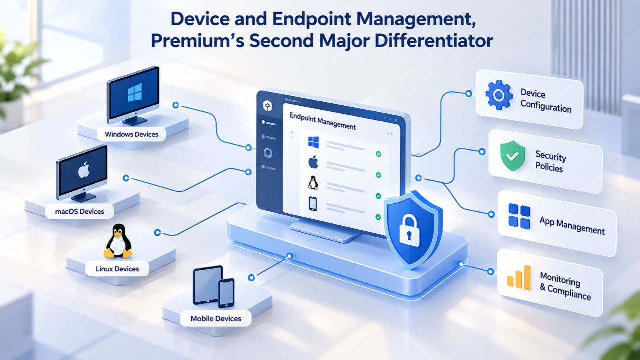 Device and Endpoint Management, Premium’s Second Major Differentiator Device and Endpoint Management, Premium’s Second Major Differentiator
