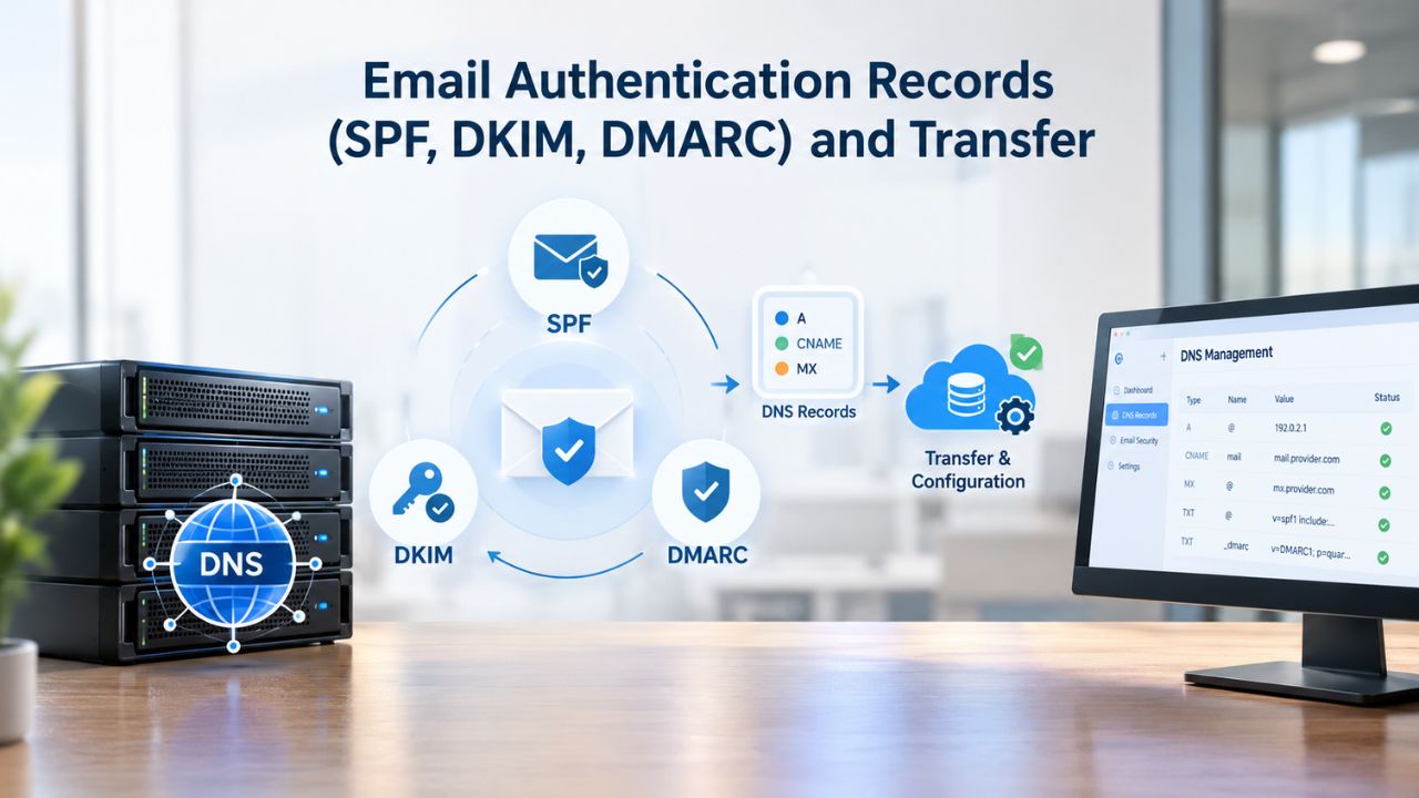 Email Authentication Records (SPF, DKIM, DMARC) and Transfer