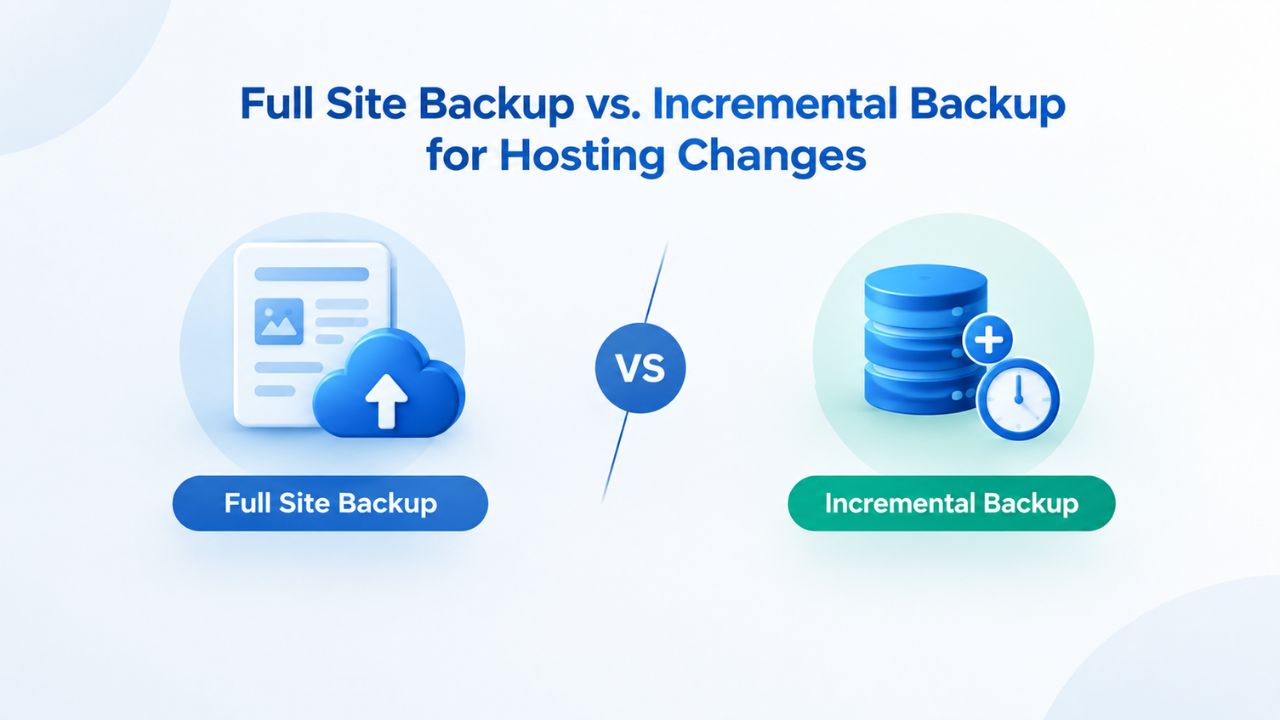 Full Site Backup vs. Incremental Backup for Hosting Changes Full Site Backup vs. Incremental Backup for Hosting Changes