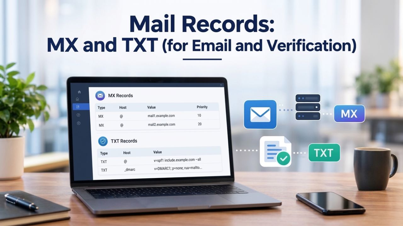 Mail Records_ MX and TXT (for Email and Verification) Mail Records: MX and TXT (for Email and Verification)