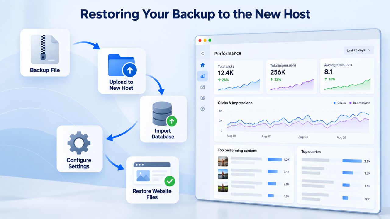 Restoring Your Backup to the New Host Restoring Your Backup to the New Host