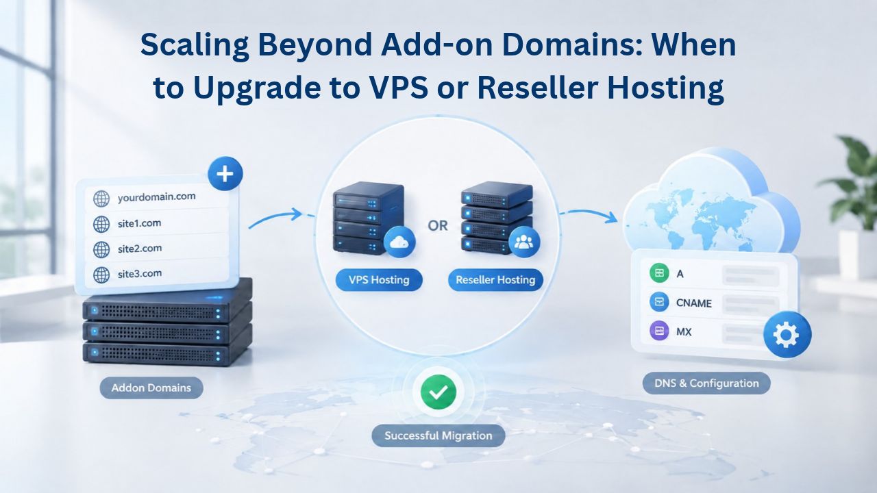 Scaling Beyond Add-on Domains: When to Upgrade to VPS or Reseller Hosting 