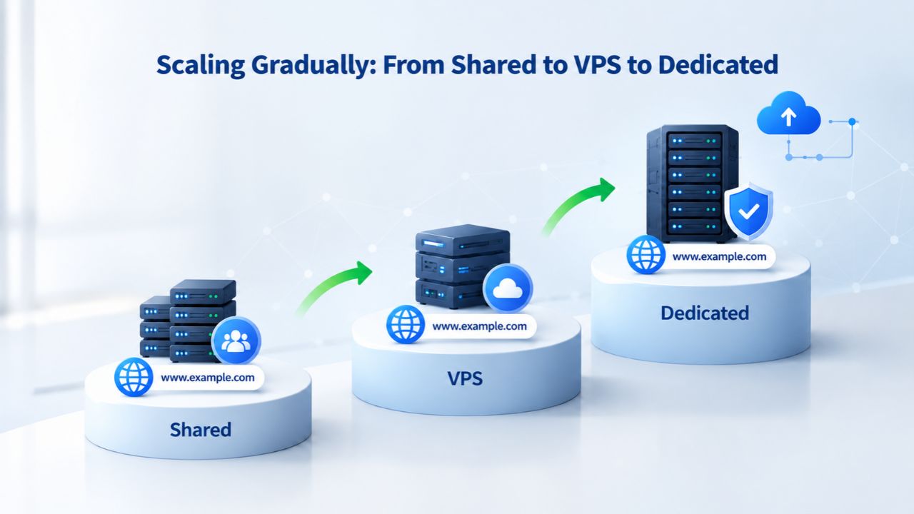 Scaling Gradually: From Shared to VPS to Dedicated Scaling Gradually: From Shared to VPS to Dedicated