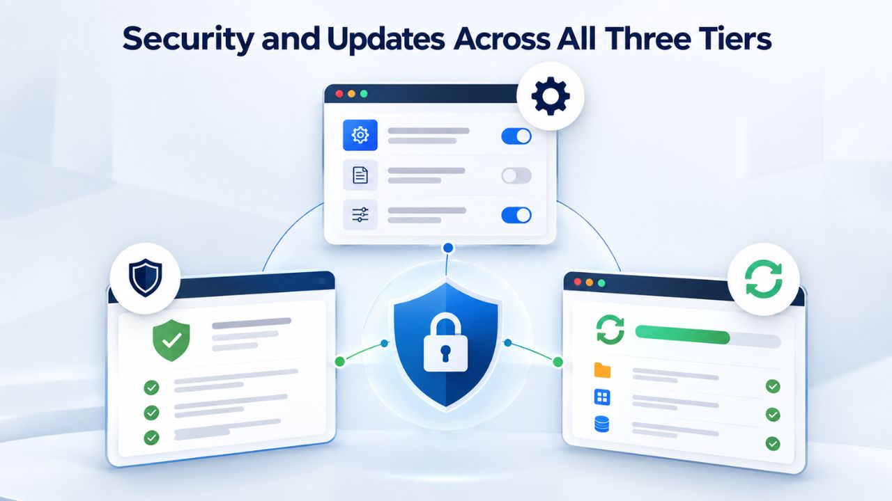 Security and Updates Across All Three Tiers Security and Updates Across All Three Tiers