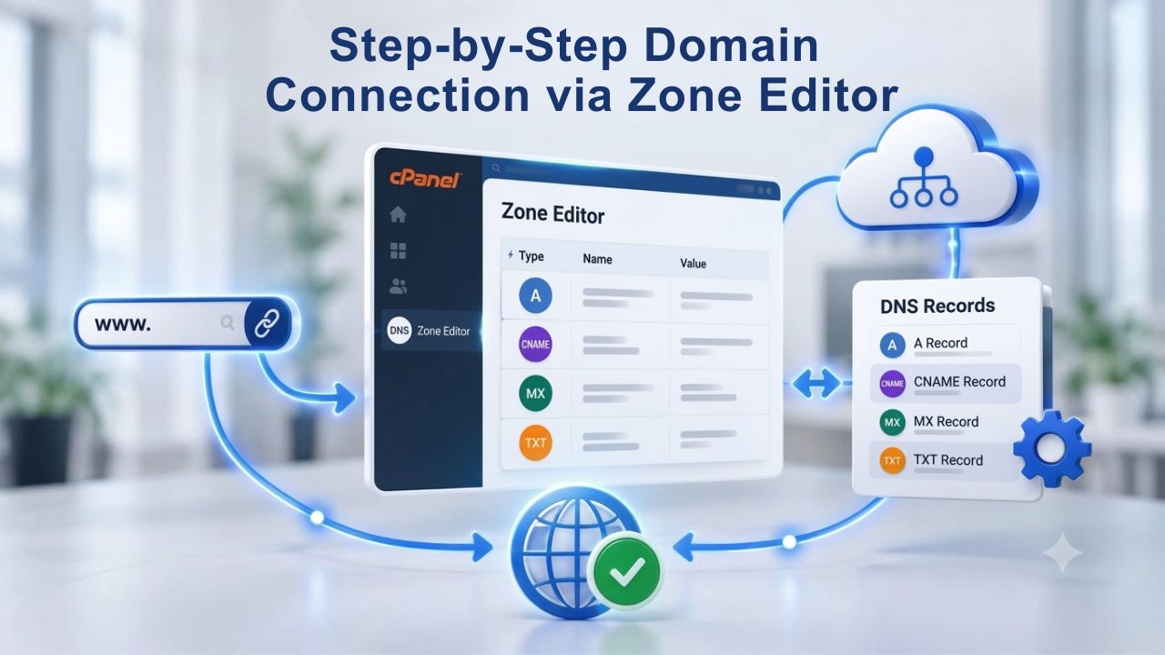 Step-by-Step Domain Connection via Zone Editor Step-by-Step Domain Connection via Zone Editor