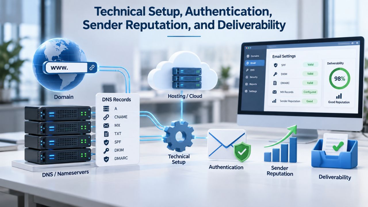 Technical Setup, Authentication, Sender Reputation, and Deliverability