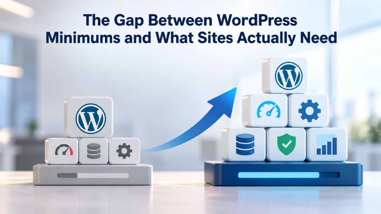 The Gap Between WordPress Minimums and What Sites Actually Need 