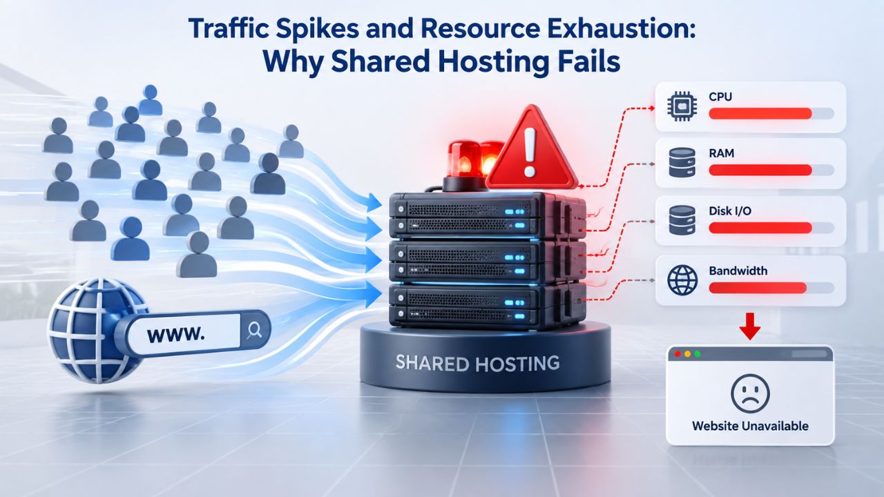 Traffic Spikes and Resource Exhaustion: Why Shared Hosting Fails