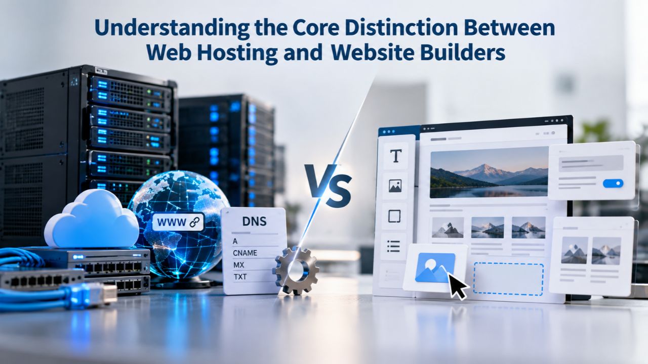 Understanding the Core Distinction Between Web Hosting and Website Builders Understanding the Core Distinction Between Web Hosting and Website Builders