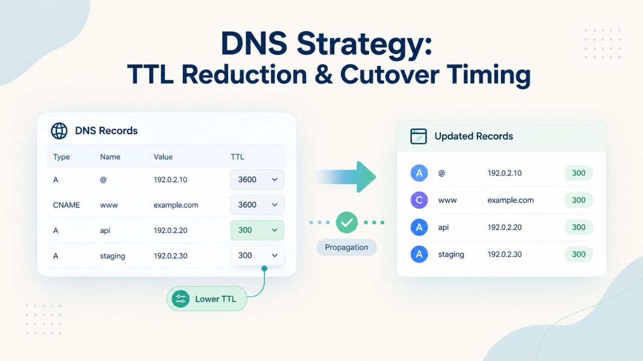 DNS Strategy: TTL Reduction & Cutover Timing