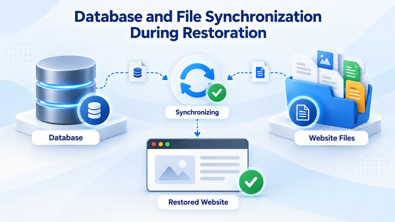 Database and File Synchronization During Restoration