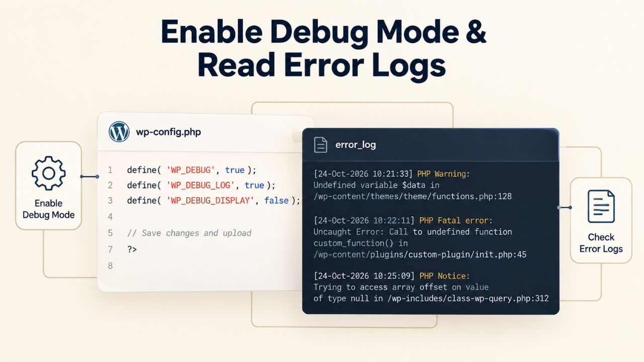 Enable Debug Mode & Read Error Logs
