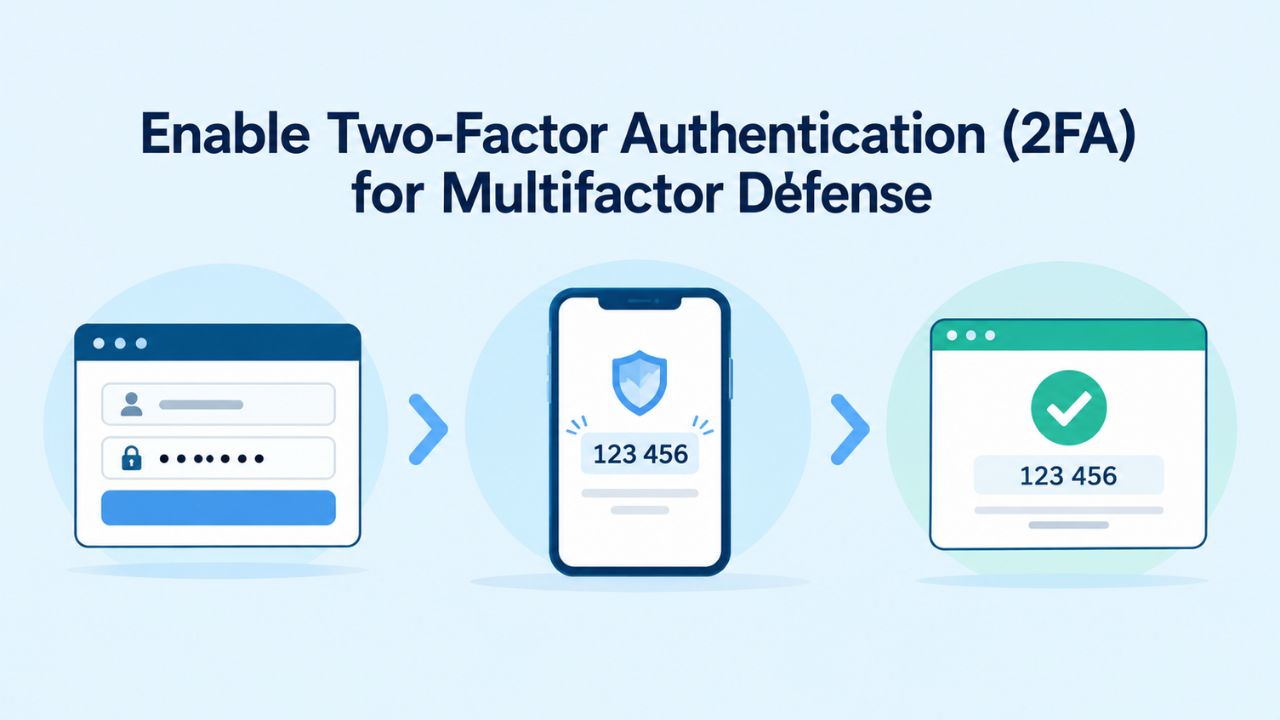 Enable Two-Factor Authentication (2FA) for Multifactor Defense Enable Two-Factor Authentication (2FA) for Multifactor Defense