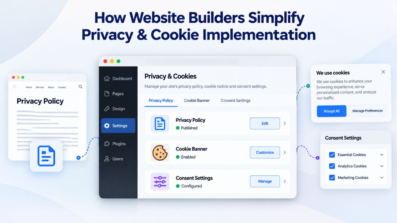 How Website Builders Simplify Privacy & Cookie Implementation