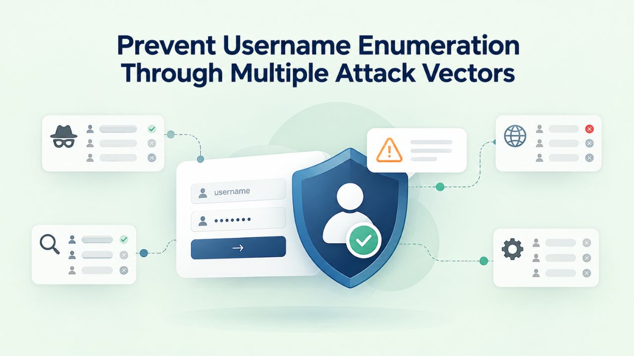Prevent Username Enumeration Through Multiple Attack Vectors Prevent Username Enumeration Through Multiple Attack Vectors